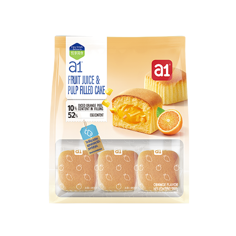 a1 Juice & Fruit-Filled Cake, Orange Flavor