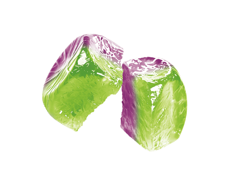 4D Crispy Dual-Color Gummy （Grape + Pineapple） detail