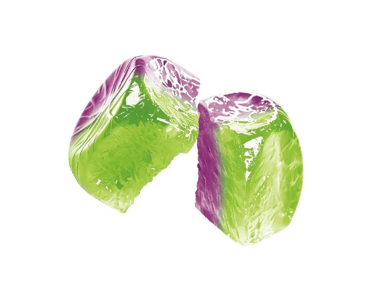 4D Crispy Dual-Color Gummy （Grape + Pineapple） detail