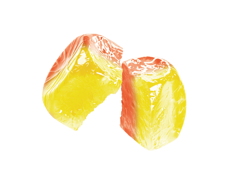 4D Crispy Dual-Color Gummy （Orange+ Mango） detail