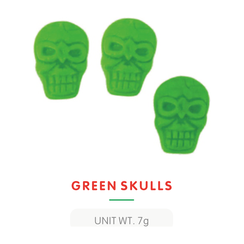 Green Skull Halloween Gummy Candy