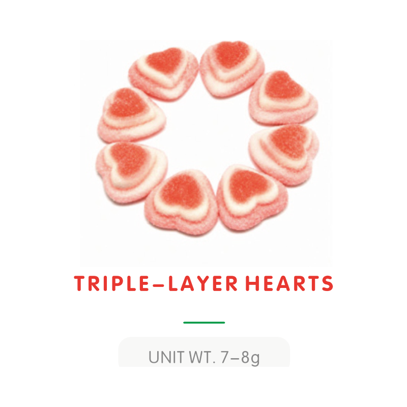 Triple Layer Heart Gummy Candy