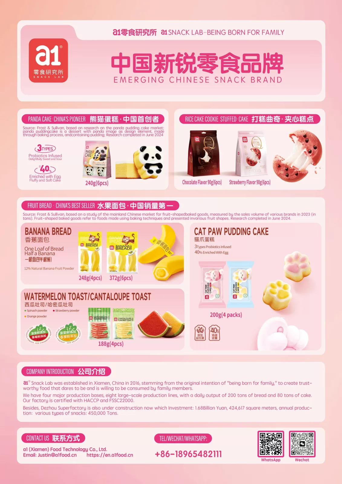 A cross-border bakery assortment catalogue — toast, cake and cookies planned as one shelf set