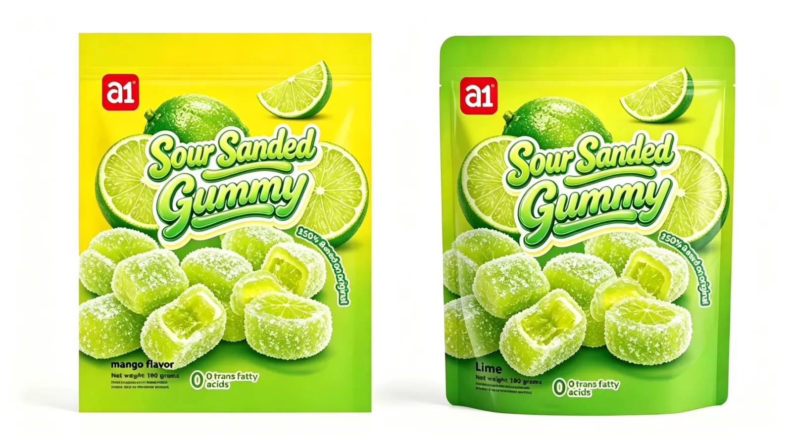 a1 sour sanded gummy lime flavor export packaging