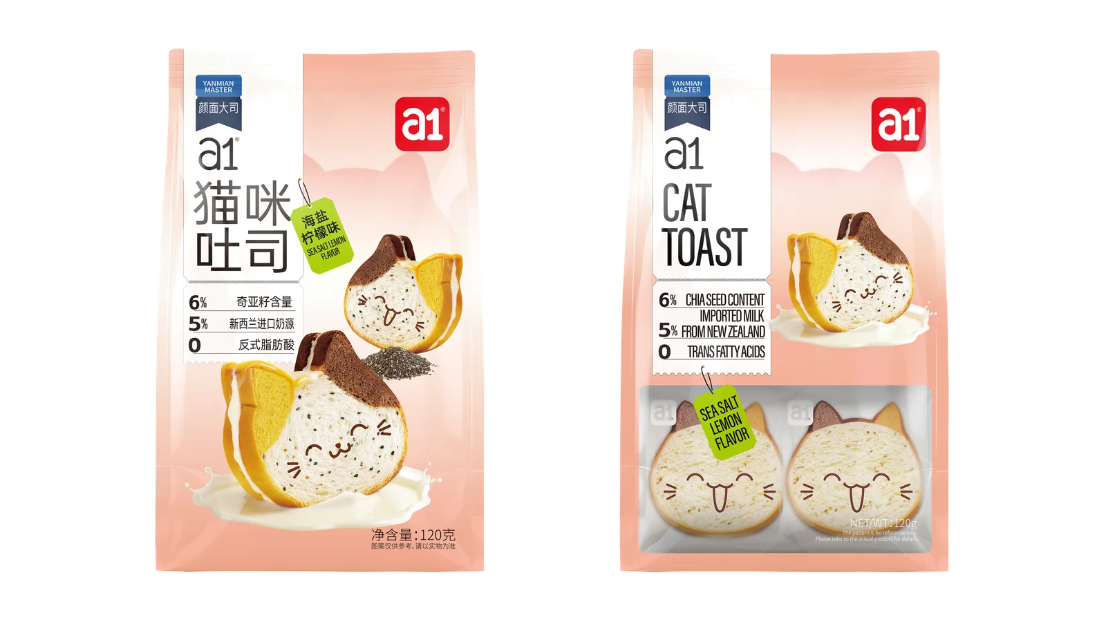 a1 cat-shaped toast, sea-salt lemon flavour, 120g — a format that widens range without adding a second supplier