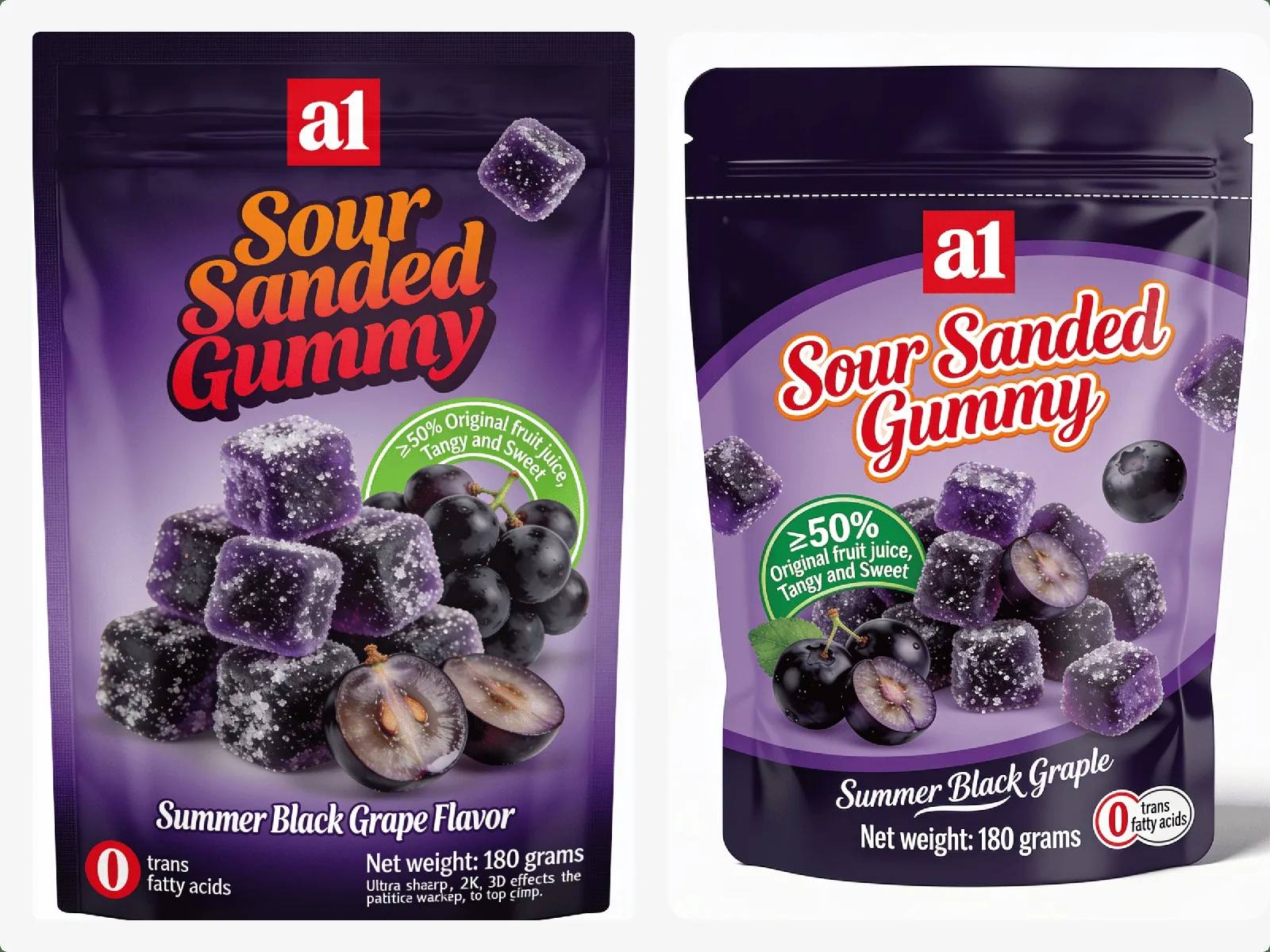 Sour Sanded Gummy in summer black grape