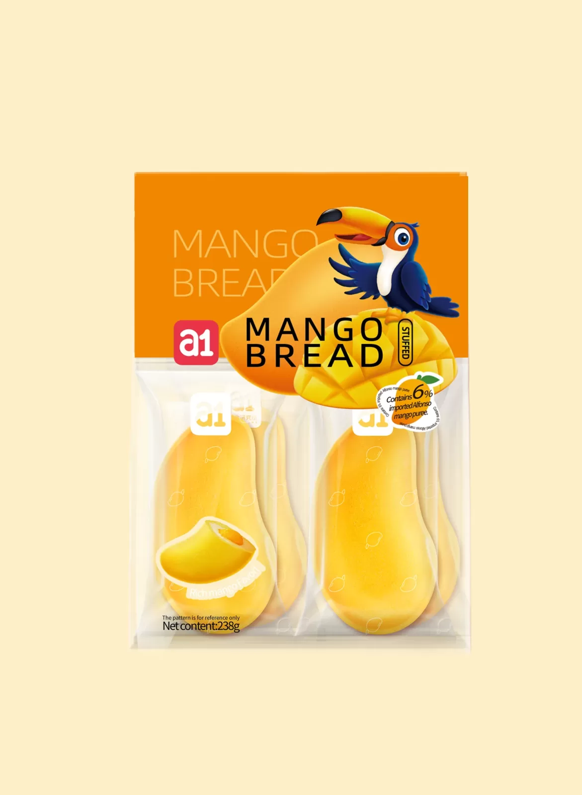 a1 Mango Bread in retail English packaging, ambient-stable