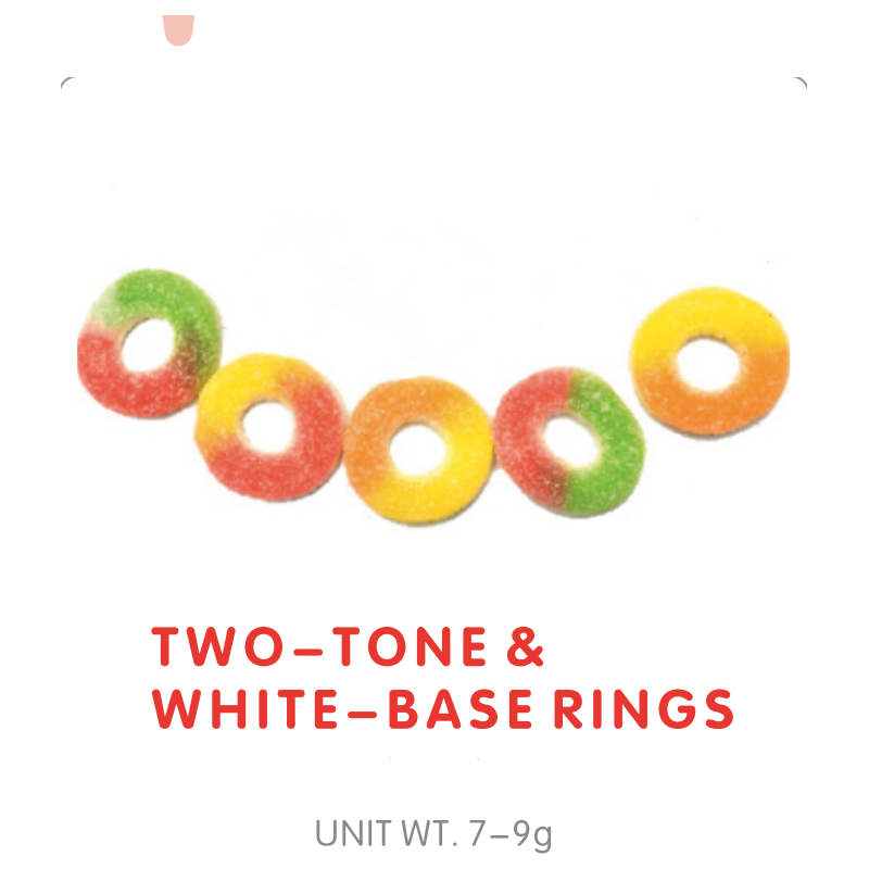 Two-Tone White Base Gummy Rings
